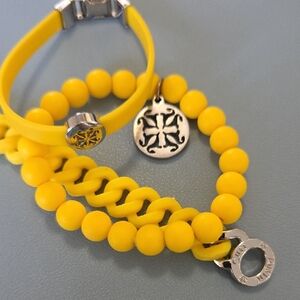 Rustic Cuff Yellow Bracelet Set